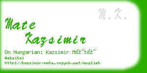 mate kazsimir business card